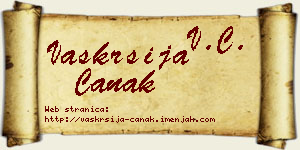 Vaskrsija Čanak vizit kartica